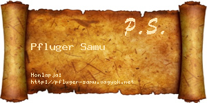 Pfluger Samu névjegykártya